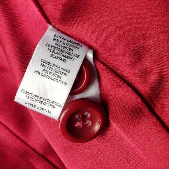 NWOT JACOB  Dbl Breasted Peacoat Epauletted Slash Pockets Structured RubyRed SML - Picture 7 of 10